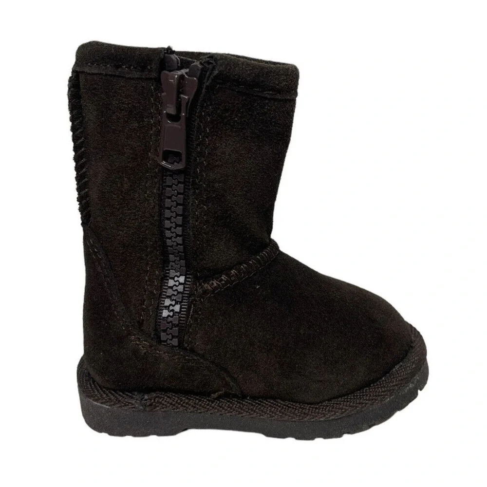 NEW Baby Girls Canyon River Blues Alexa Brown Faux Suede Sherpa Warm Boots Sz 2